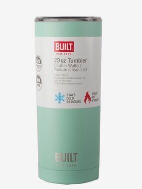 (2) BUILT 20 oz Vacuum-Insulated Tumblers- Mint Green & Rose Gold- Brand New